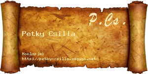 Petky Csilla névjegykártya